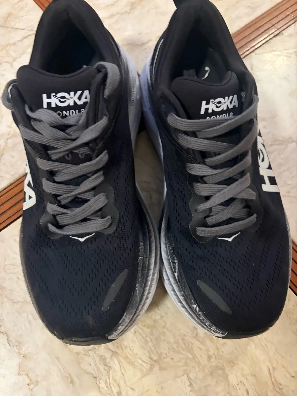Hoka One One Men's Black and Gray Performance Running Shoes